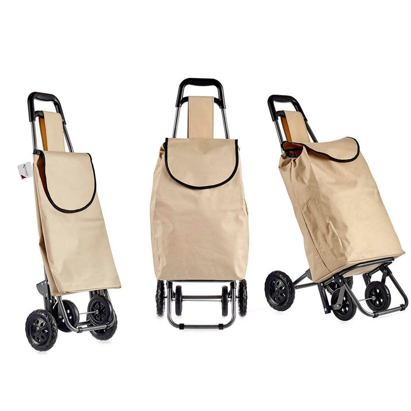 Carrello Beige Metallo Stoffa Plastica (22 x 98 x 38 cm)-0