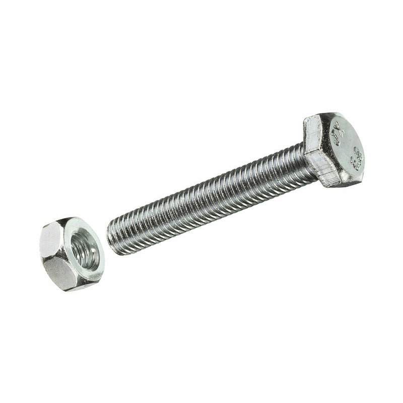 Scatola a viti FADIX DIN 933 Filettatura metrica M10 x 30 mm Dadi Esagonale Zincato (10 Unità)-0