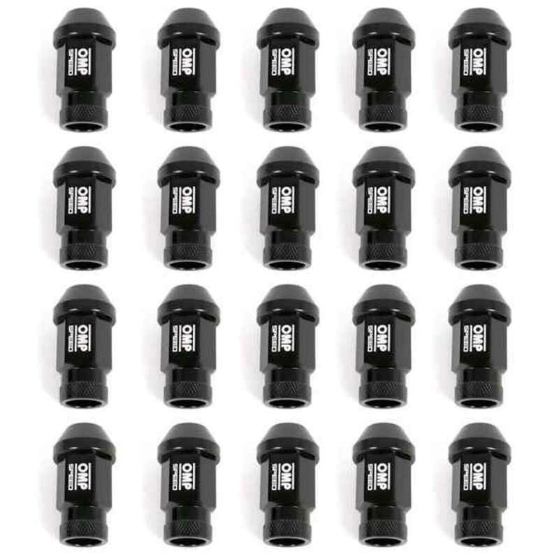 Set Dadi OMP 7075 M12 x 1,25 40 mm 20 uds Nero-3