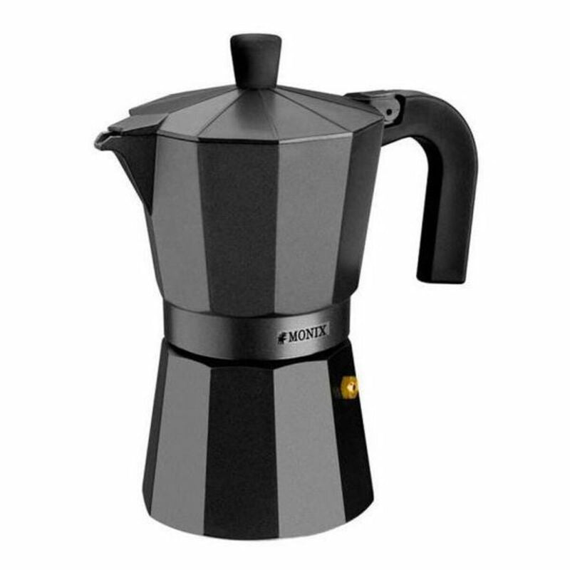 Caffettiera Italiana Monix Braisogona_M640003 Nero Alluminio 3 Tazze-0