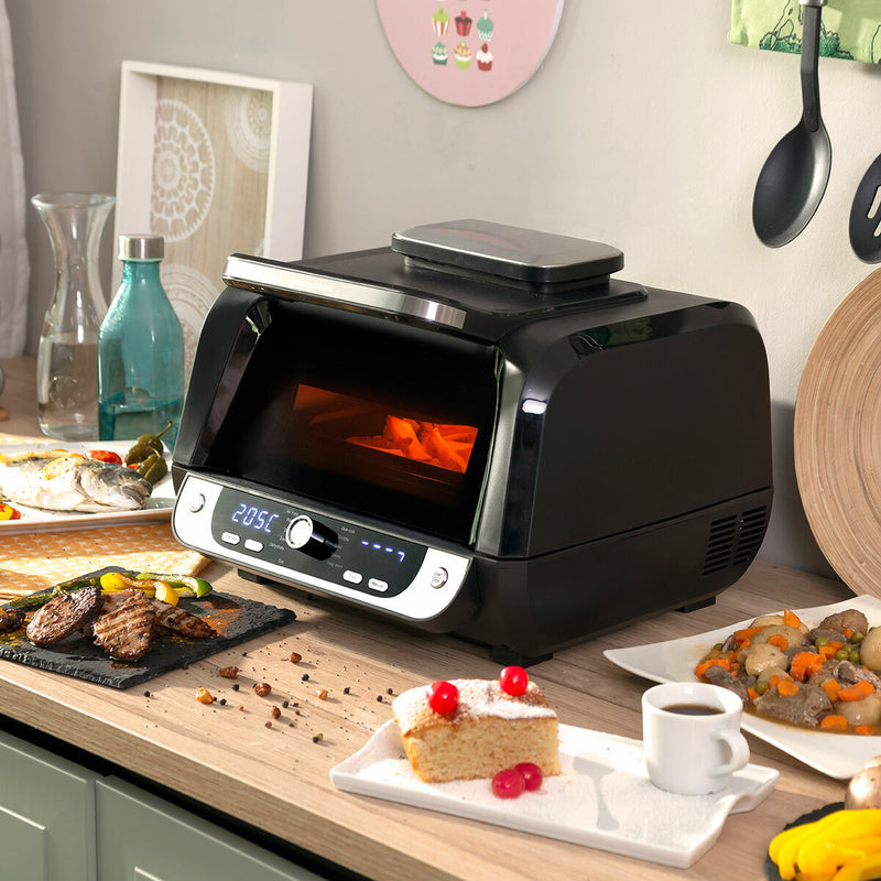 Friggitrice ad Aria con Grill, Accessori e Ricettario InnovaGoods Fryinn 12-in-1 6000 Nero Acciaio 3400 W 6 L-0