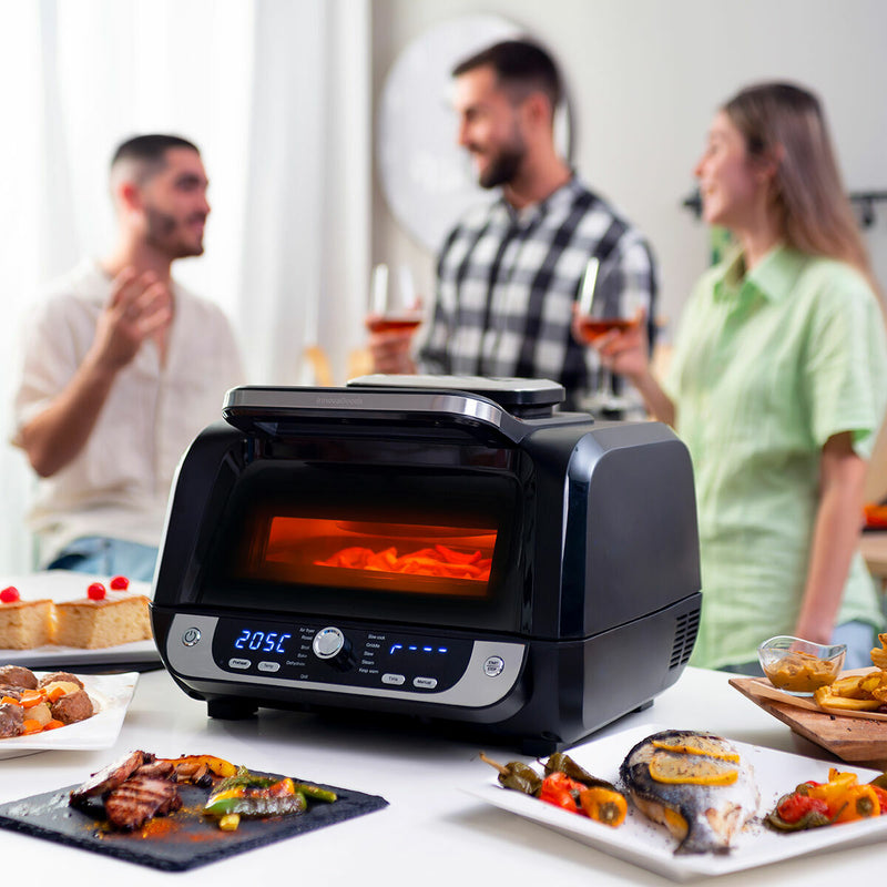 Friggitrice ad Aria con Grill, Accessori e Ricettario InnovaGoods Fryinn 12-in-1 6000 Nero Acciaio 3400 W 6 L-15