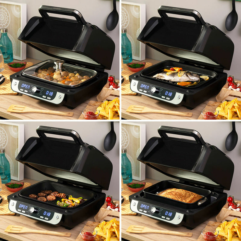 Friggitrice ad Aria con Grill, Accessori e Ricettario InnovaGoods Fryinn 12-in-1 6000 Nero Acciaio 3400 W 6 L-14