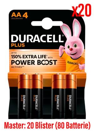 Duracell Batterie Stilo AA Plus Power Boost MN1500 20Cnf/4pz-0