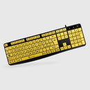Techmade Tastiera Con Filo USB Tasti Gialli Big Font Layout-0
