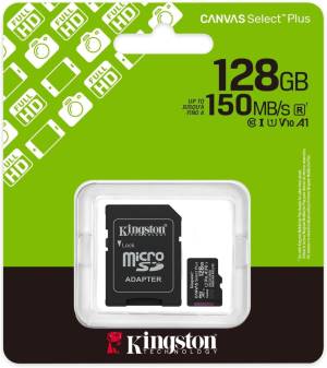 Kingston Micro SD 128GB Cl10 Canvas S.Plus SDCS3/128GB +Ad.SD-0