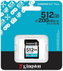 Kingston Canvas Go+ SDXC 512GB Cl10 200MB/s UHS-I U3 V30 SDG4/512GB-0