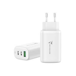 Techmade 65W Caricatore Universale GaN USB-C + USB-A White-0