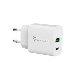 Techmade Caricabatteria 20wCon Porta USB-C + USB-A-0