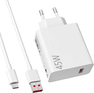 Xiaomi 45W Wall Charging Combo USB-A + Cavo USB-C White-0