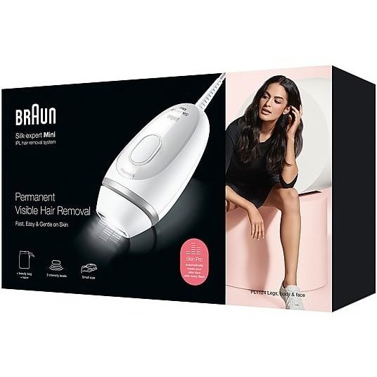 Braun Epilatore a Luce Pulsata SILK-EXPERT MINI PL1124-Bianco