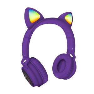 Techmade Cuffie Funny Led BT + Microfono Purple-0