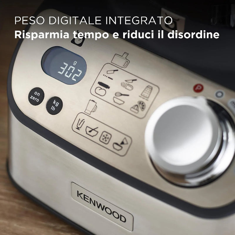 KENWOOD Robot da Cucina Capacità 3 Litri Impastatrice Potenza 1000 watt colore Inox - FDM71.450SS MultiPro Express+