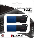 Kingston Pendrive USB-A 3.264GB DTXM/64GB-2P Nero/Blu 2 Pz-0