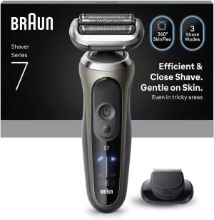 Braun Rasoio Elettrico Serie 7 Wet&Dry 3 Lame 72-C1200S Gold-0
