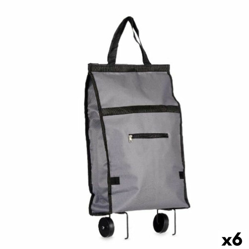 Carrello Pieghevole Con ruote 32 x 15 x 63 cm Grigio (6 Unità)-0