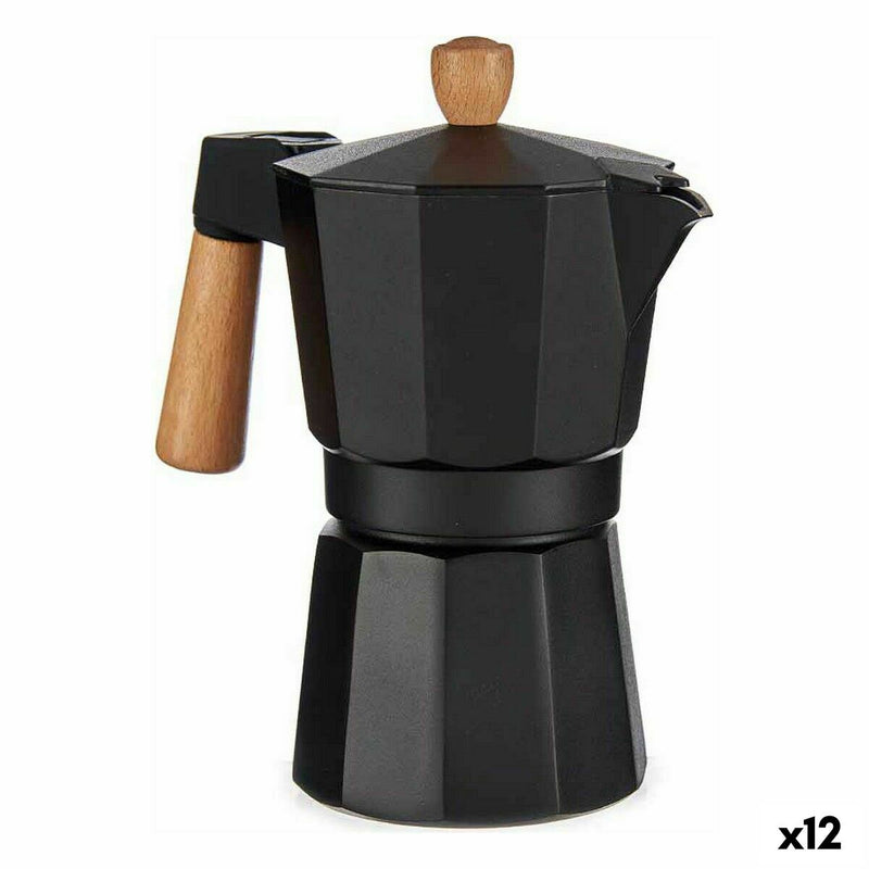 Cafettiera Italiana Legno Alluminio 300 ml (12 Unità)-0