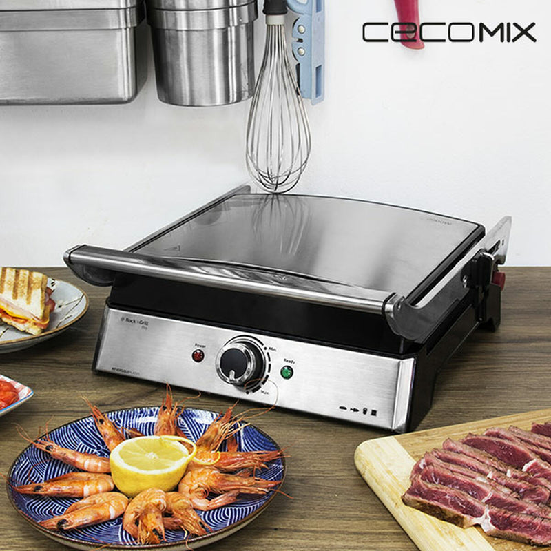 Piastra da Cucina Cecotec Rock'nGrill Pro Argentato 2000 W-1