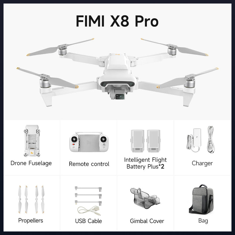 FIMI X8 Pro 4K fotocamera 3 assi drone GPS intelligente evitare ostacoli RC quadricottero HD- FIMI