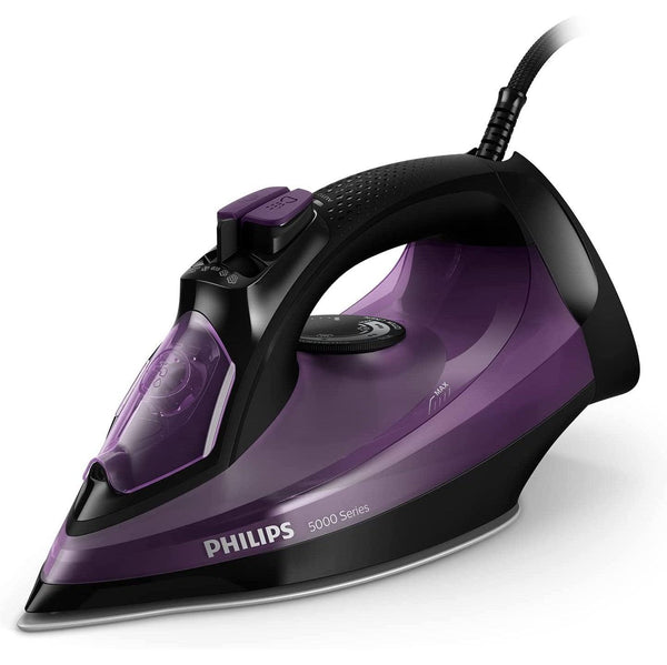 Philips Ferro da Stiro a Vapore 2400W Vapore Piastra SteamGlide Plus, Nero/Viola (DST5030/80) - bigeshop