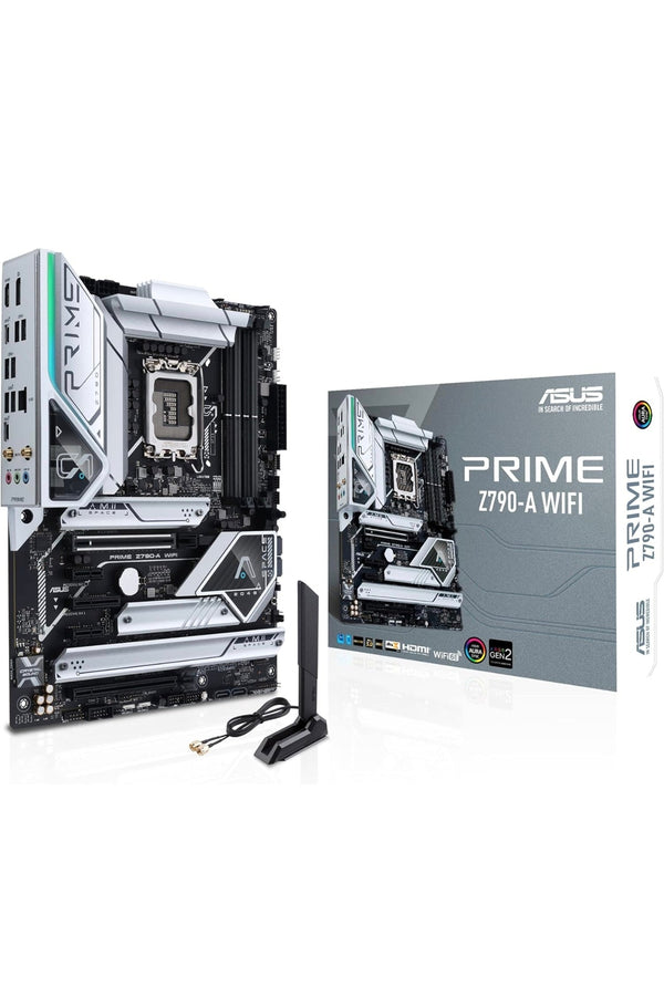 ASUS PRIME Z790-A WIFI Scheda Madre Gaming ATX, Intel Z790, LGA1700, DDR5, PCI 5.0, WiFi 6E(802.11ax), Intel 2.5Gb Ethernet, Realtek 7.1, 4xM.2, 4xSATA 6GB/s, Aura Sync RGB, Nero Asus
