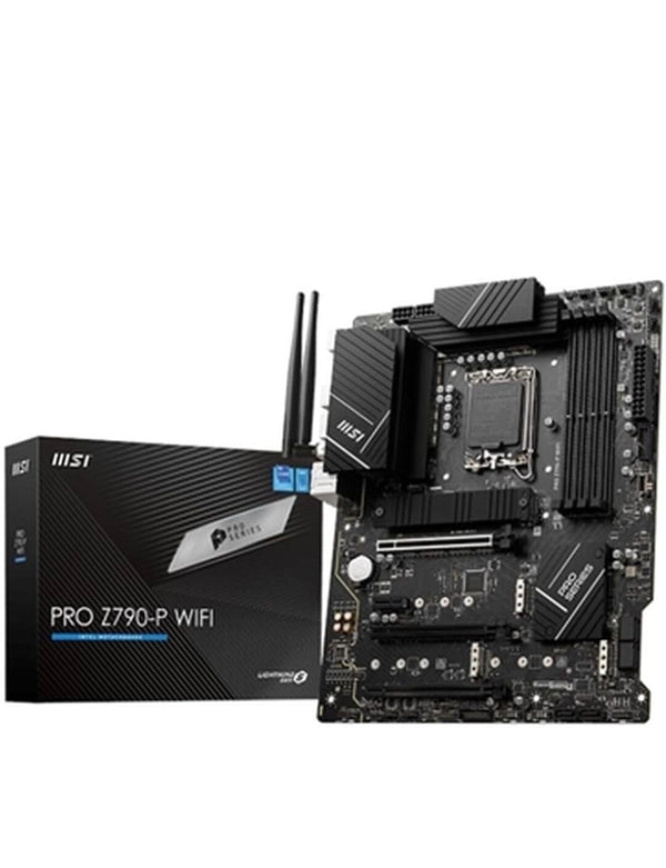MSI PRO Z790-P WIFI ATX Scheda madre, supporta processori Intel 14a (aggiornare BIOS), 13a e 12a generazione, LGA 1700, DrMOS 55A, DDR5 7000+MHz/OC, PCIe 5.0/4.0 x16, 4x M.2 Gen4, Wi-Fi 6E, 2.5G MSI