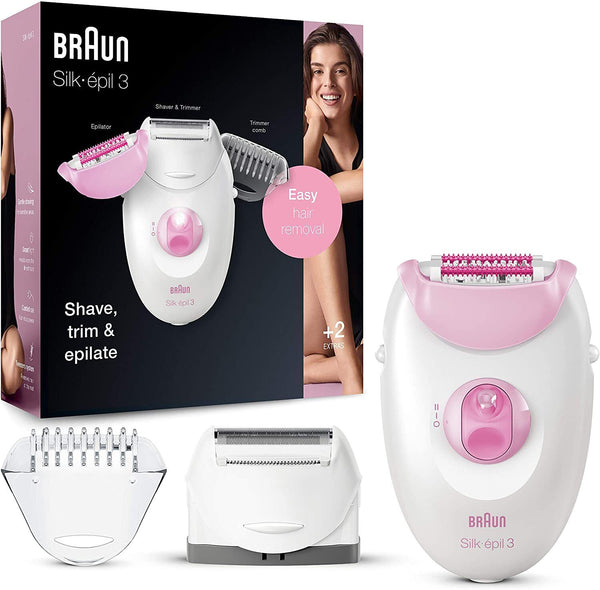 Braun epilatore  Silk-epil 3 3270 rosa bianco