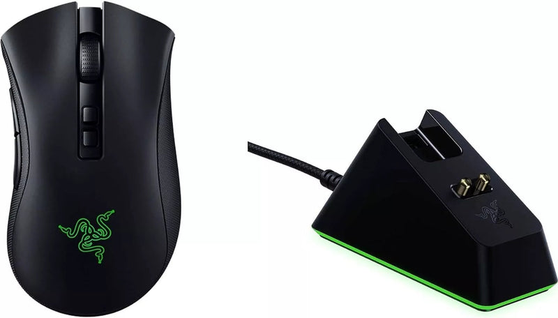 Razer DeathAdder V2 Pro Mouse da gioco doppio wireless ergonomico RGB con dock nero- Razer