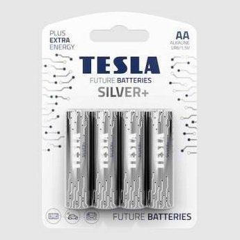 (1 Confezione) Tesla Batterie Silver+ 4pz Stilo LR6 AA Alcaline - bigeshop