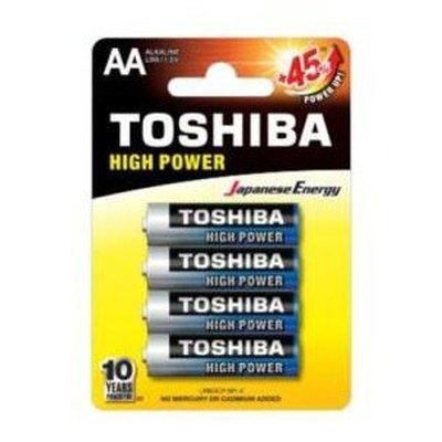 (1 Confezione) Toshiba Batterie 4pz Stilo LR6GCP BP-4 AA Alcaline - bigeshop