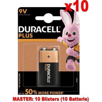 (10 Confezioni) Duracell Plus Batterie 1pz 9V Transistor 6LR61 MN1604 9V - bigeshop