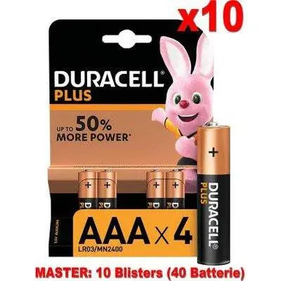 (10 Confezioni) Duracell Plus Batterie 4pz MiniStilo LR03 MN2400 AAA - bigeshop