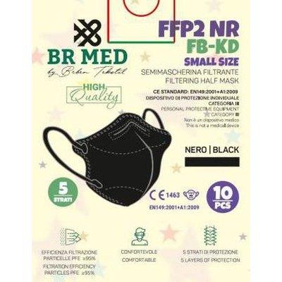 10pz - BRMed Mascherina Protettiva FFP2 Small Size 5 Strati Nera