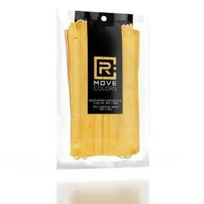 10pz - RMove Mascherina 3 Veli Tipo IIR Regolabile+Gancio Giallo