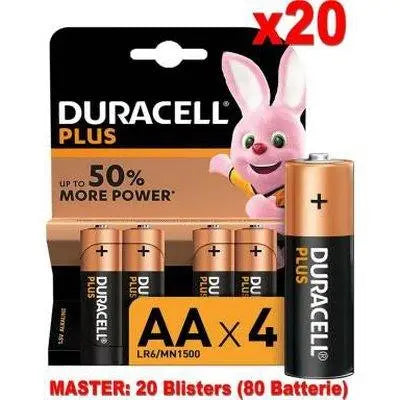 20 Confezioni Duracell Plus Batterie 4pz Stilo LR6 MN1500 AA