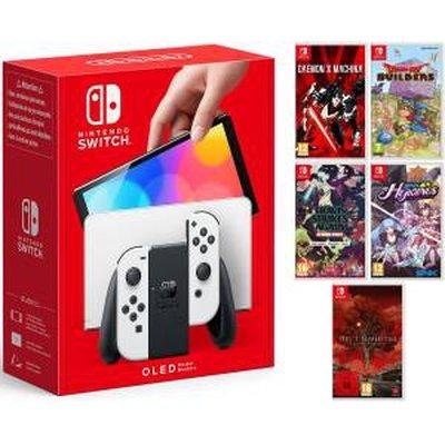 Switch Console OLED White + 5 Giochi