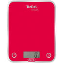 Tefal BC5003 Optiss Glass Bilancia da Cucina Elettronica, Acciaio, Rosso - bigeshop