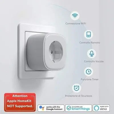 Presa WiFi Intelligente 16A Smart Plug Type F Monitoraggio Consumi Funzione