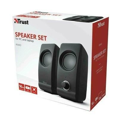 TRUST REMO SPEAKER 2.0 CASSE PC AUDIO SET ALTOPARLANTI STEREO DESKTOP USB 16W