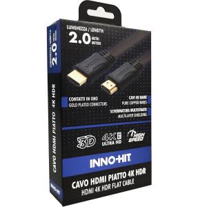 Inno-Hit Cavo HDMI Piatto 4K HDR 2m Nero-0