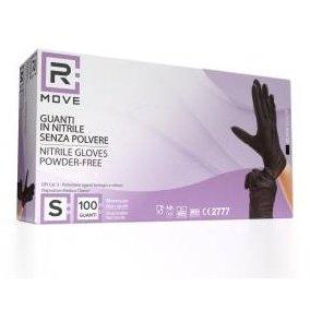 RMove 1Conf. da 100pz Tg.S - Guanti Nitrile Nero uso Medico Senza Polvere-0