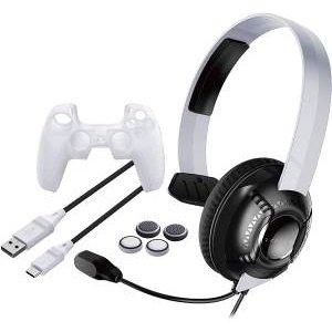 PS5 Bundle Accessori Con Cuffia Mono 4in1 SK100 Bianco/Nero-0