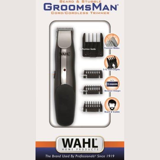 Wahl Regolabarba 9918 + Accessori GroomsMan Rechargeable - Ricaricabile/Filo-0