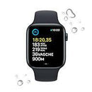Apple Watch SE GPS 44mm Cassa in Alluminio color Mezzanotte con Cinturino Sport Band Mezzanotte Versione 2022 - Regular - bigeshop