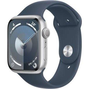 Apple Watch Serie 9 45mm Aluminium Silver Sport Band Storm Blue M/L MR9E3QL/A-0