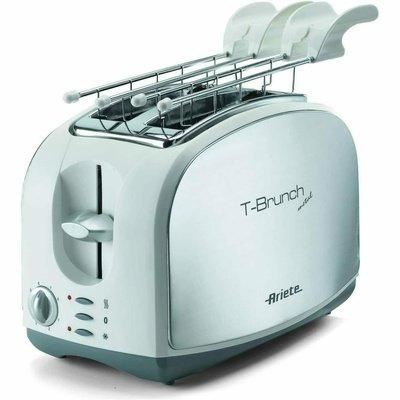 Ariete Tostapane T-Brunch Metal, 600 W, Acciaio Inossidabile, 2 Scomparti, Argen