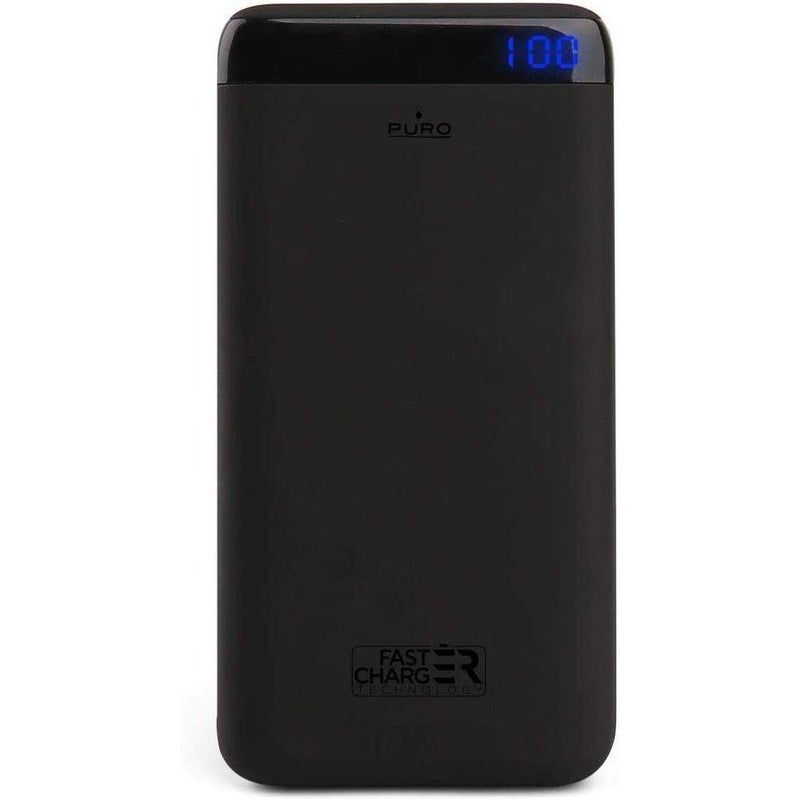 Batteria esterna di emergenza Puro da 10000 mAh con display LED, 1 porta USB-A ricarica rapida (Qualcomm 3.0), 1 porta USB-C output 15 W - bigeshop