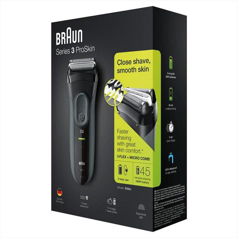 BRAUN rasoio elettrico SERIES 3 PROSKIN 3000S-Nero - bigeshop