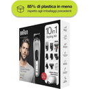 Braun Regolabarba Tagliacapelli , Barba MGK7220 All-in-One Grigio Argento - bigeshop