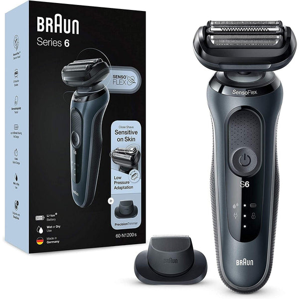 Braun Series 6, Rasoio Elettrico Barba, 60-N1200s Grigio - bigeshop